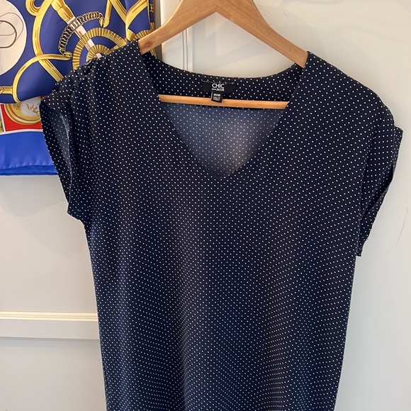 Jacob Boutique Navy Blue Polka Dot Women's Dress - Picture 6 of 8